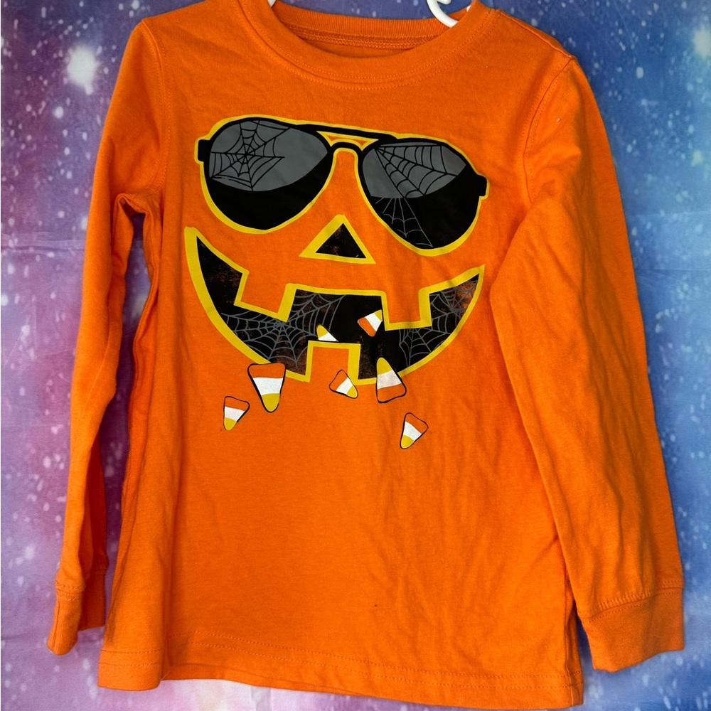 Boys Halloween Jack o latern long sleeve shirt 🛍
